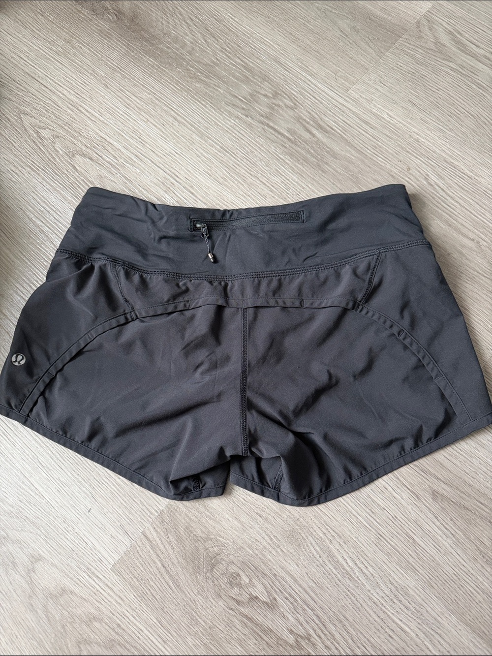 lululemon athletica Black Athletic Running Shorts with Zip Pocket